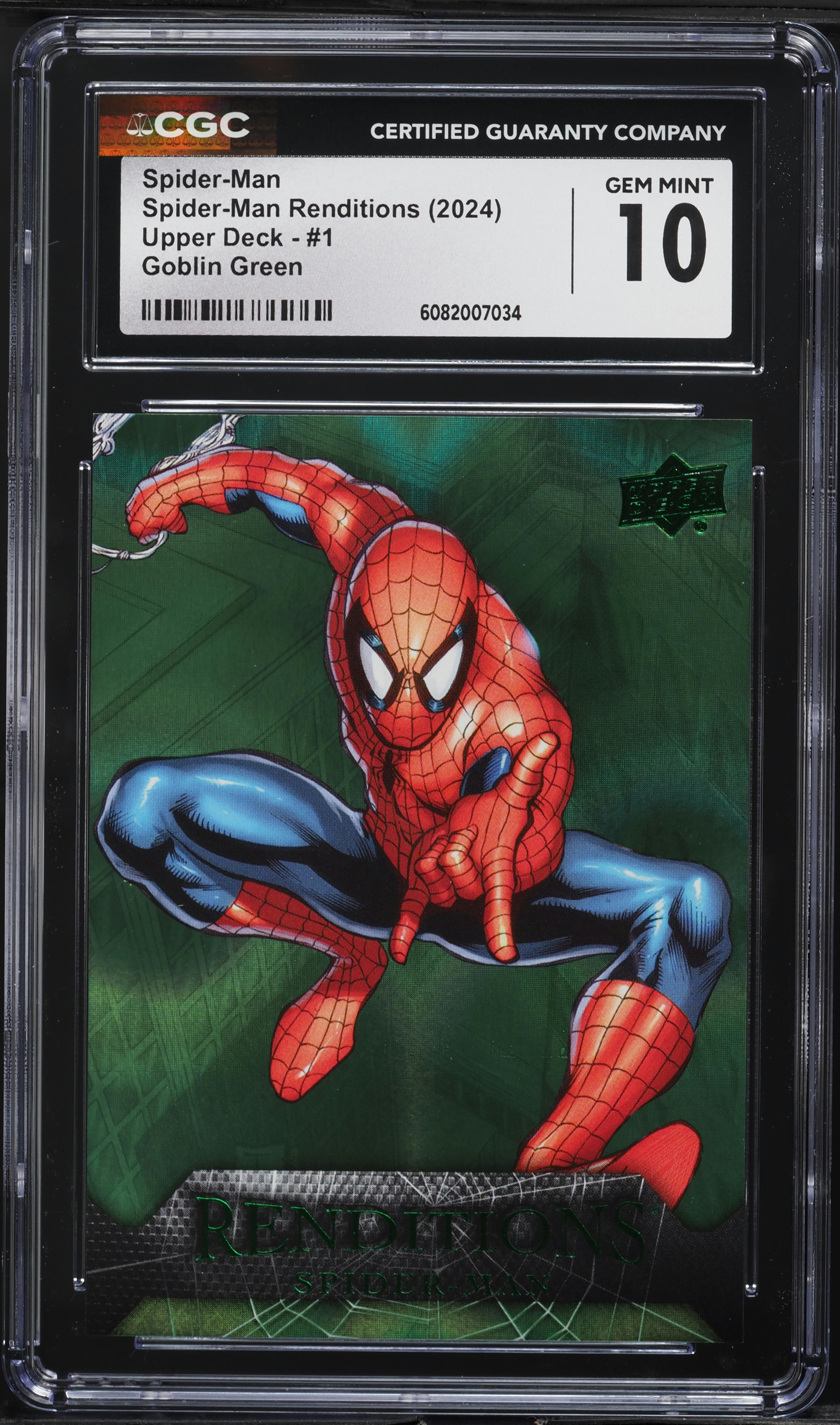 upperdeck spiderman l gems グリーンゴブリン 2024 Upper Deck Renditions Goblin Green Spider-Man /399 #1 CGC 10