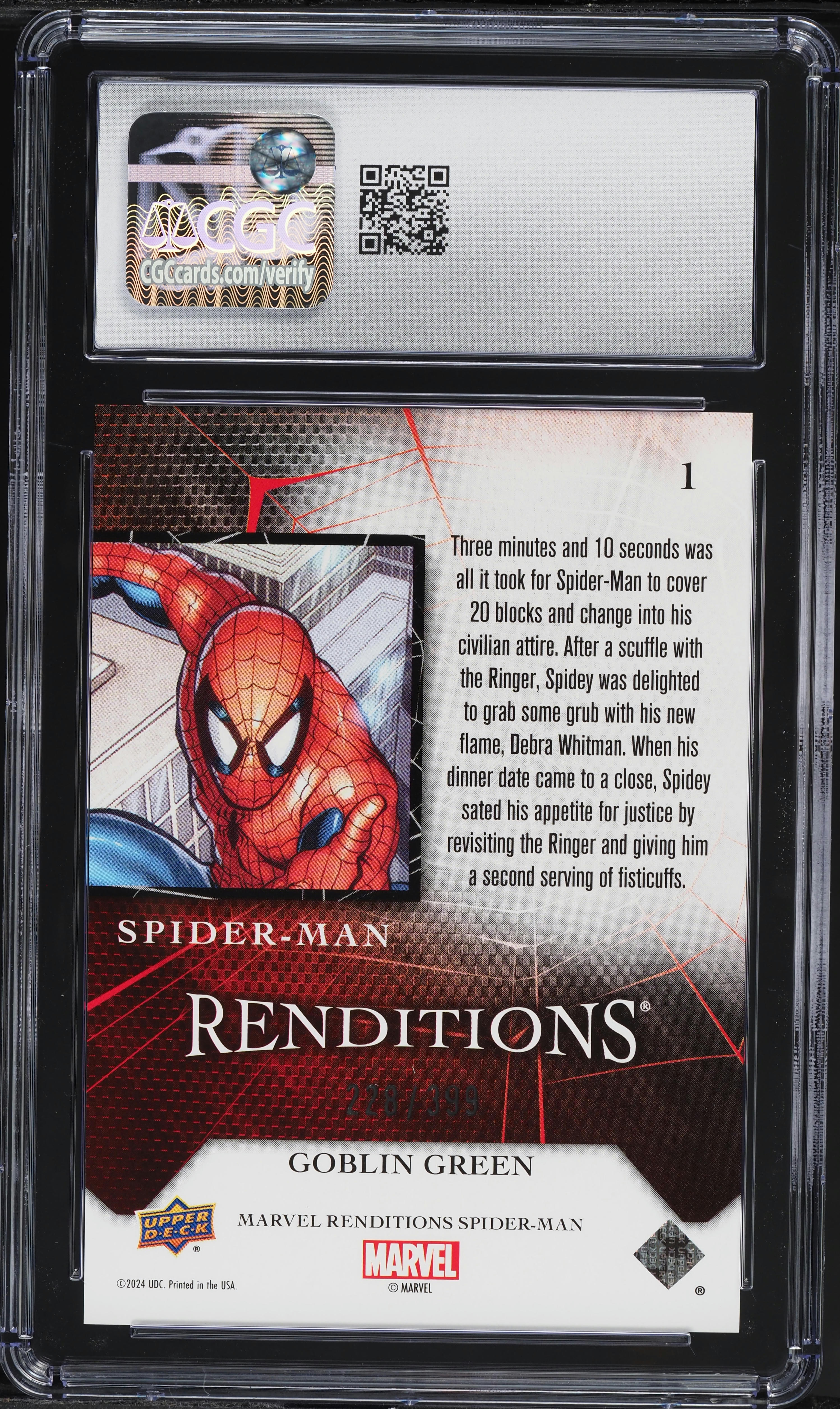 upperdeck spiderman l gems グリーンゴブリン 2024 Upper Deck Renditions Goblin Green Spider-Man /399 #1 CGC 10