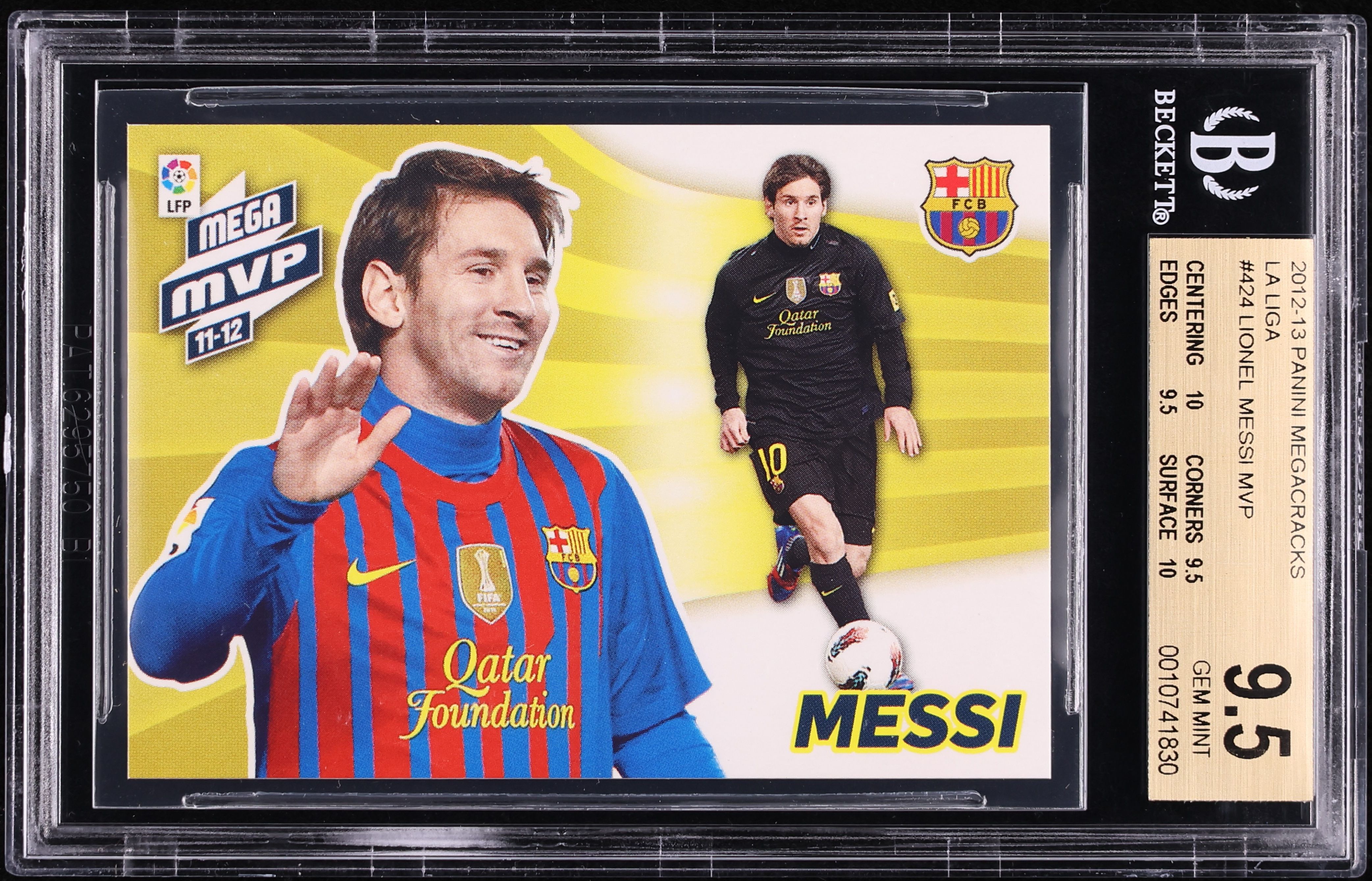 panini ULTIMATE TEAM メッシ&ロナウド 2012 Panini Megacracks La Liga Lionel Messi #424 BGS 9.5 GEM MINT
