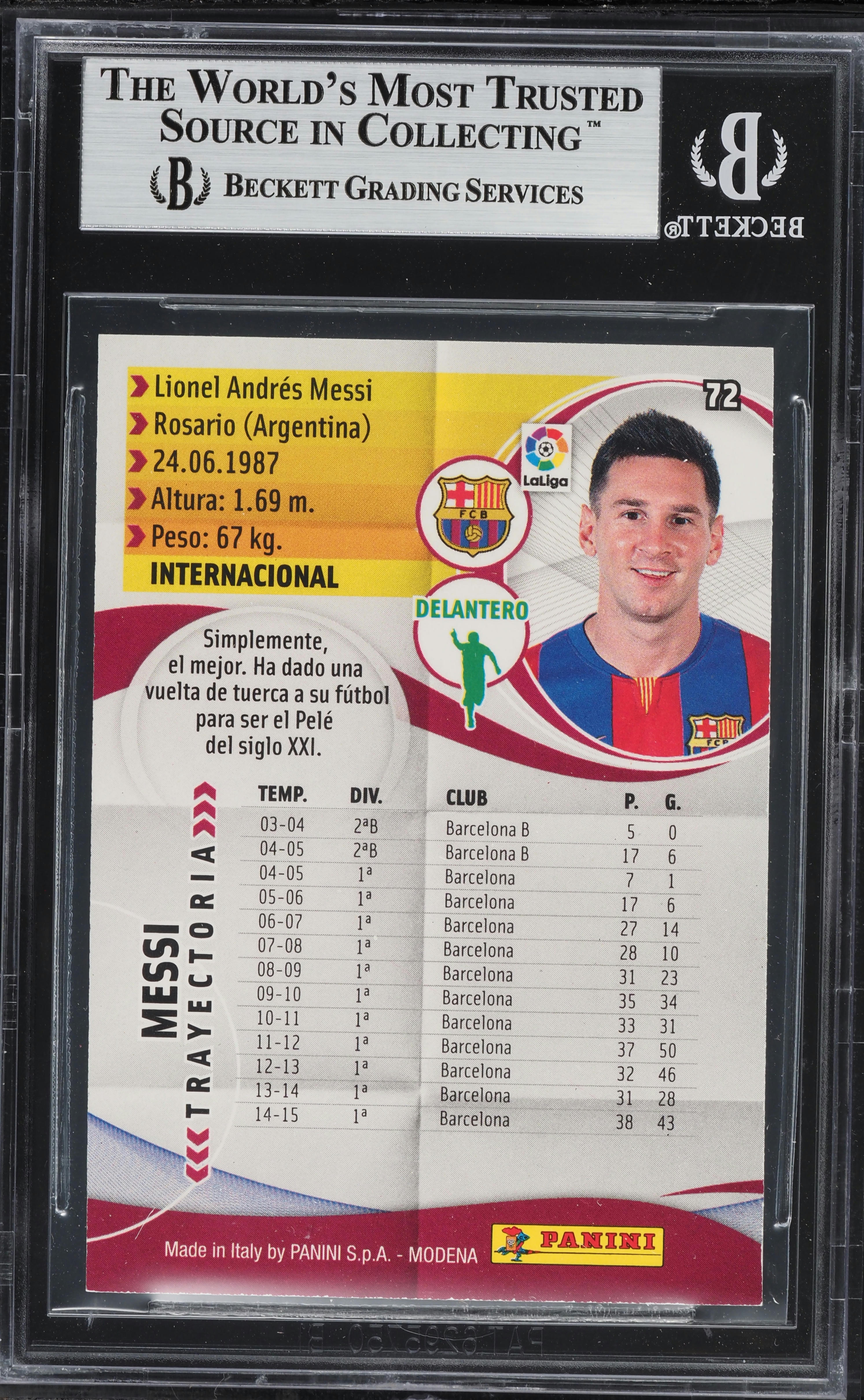2015 Panini Megacracks La Liga Lionel Messi #72 BGS 9 MINT on