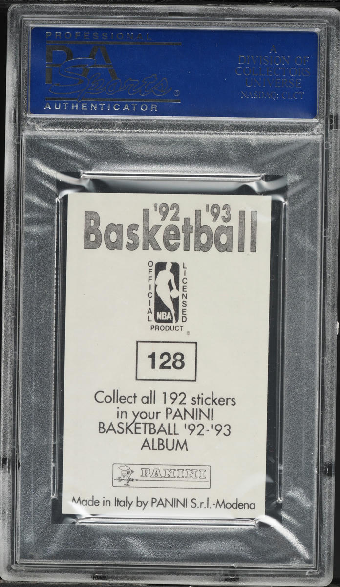 1992 Panini Sticker Michael Jordan #128 PSA 10 GEM MINT