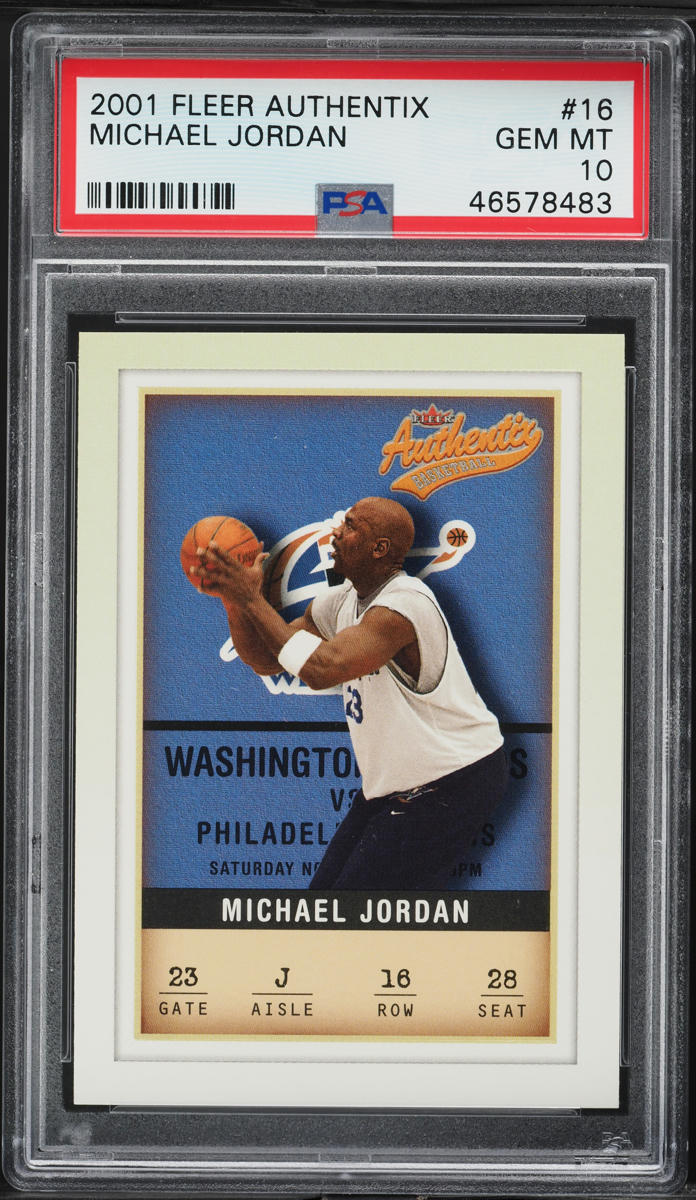 2001 Fleer Authentix Michael Jordan #16 PSA 10 GEM MINT