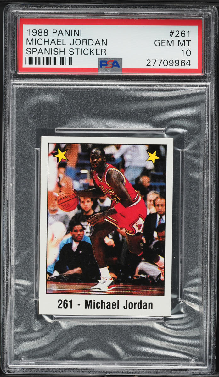1988 Panini Spanish Sticker Michael Jordan #261 PSA 10 GEM MINT