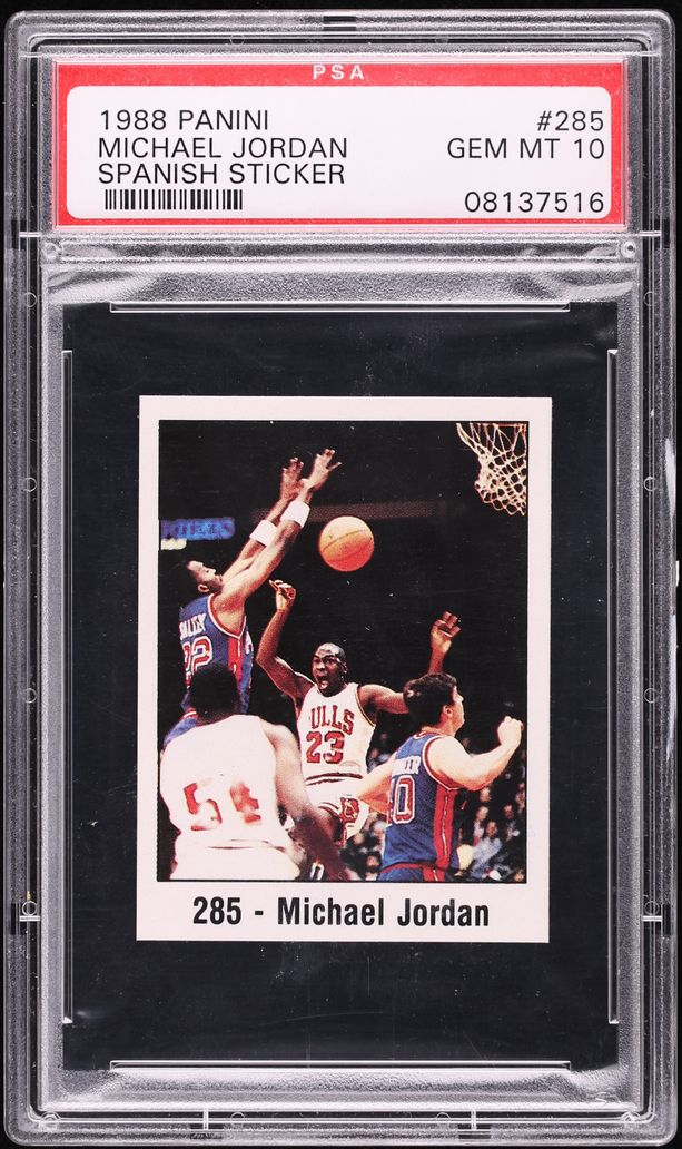 1988 Panini Spanish Sticker Michael Jordan #285 PSA 10 GEM MINT