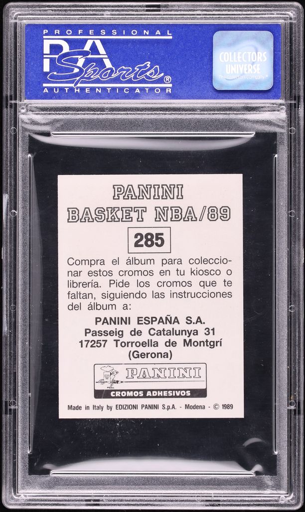 1988 Panini Spanish Sticker Michael Jordan #285 PSA 10 GEM MINT
