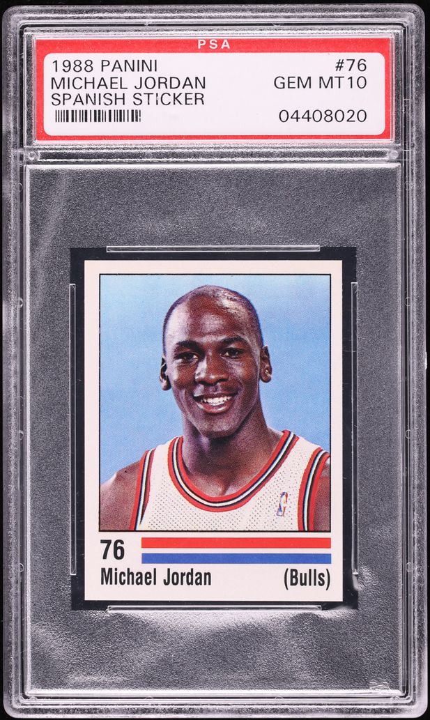 1988 Panini Spanish Sticker Michael Jordan #76 PSA 10 GEM MINT