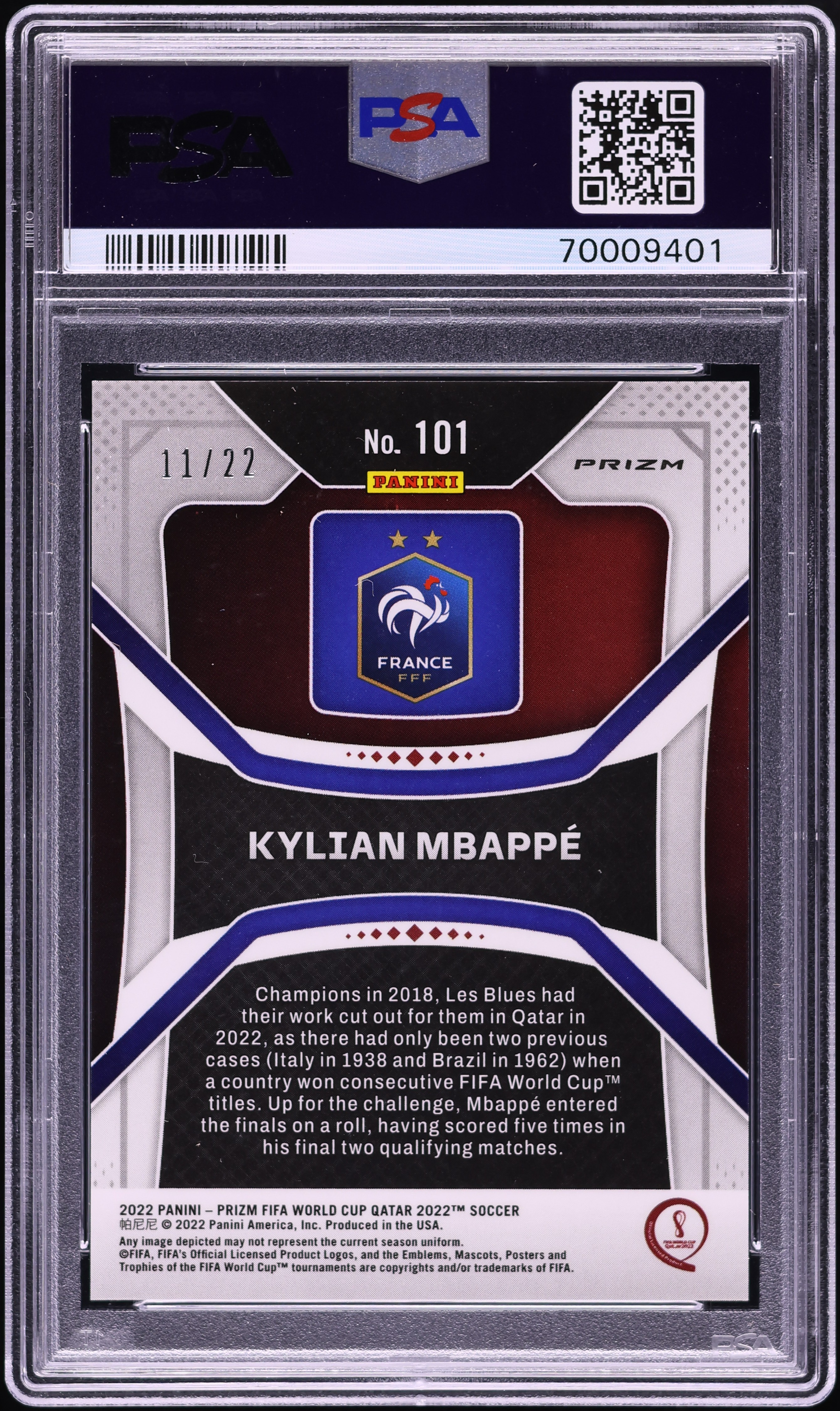 mbappe 2022 panini 299シリ 101 qatar WC 2022 Panini Prizm World Cup Qatar Kylian Mbappé #101 for sale | eBay