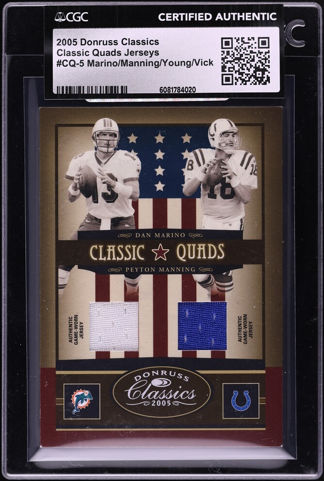 2005 Donruss Classics Quads Marino Manning Young Vick PATCH /25 #CQ-5 CGC AUTH