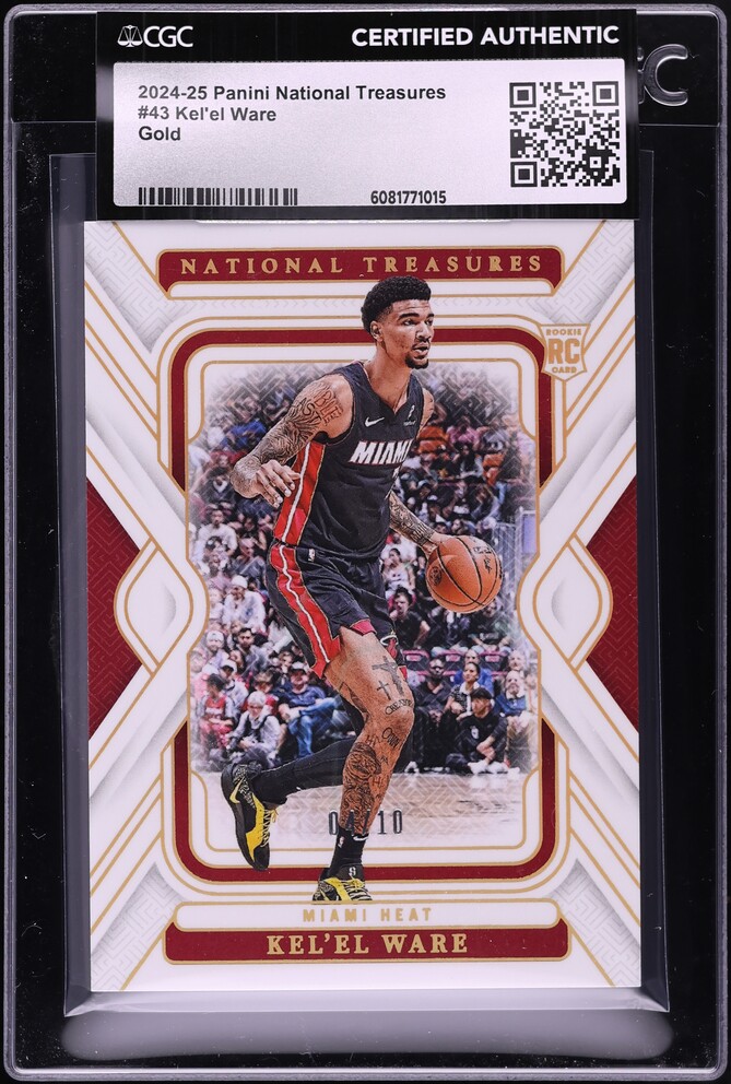 2024 Panini National Treasures Basketball Gold Kel'el Ware #43 CGC AUTH