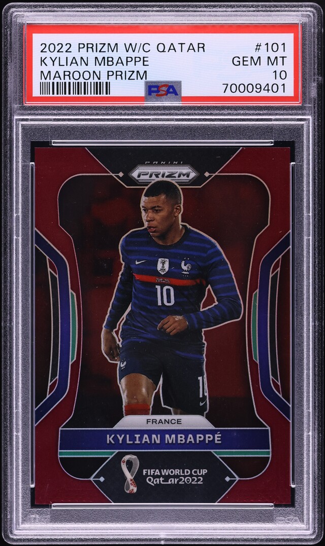 2022 Panini Prizm World Cup Qatar Maroon Kylian Mbappe /22 #101