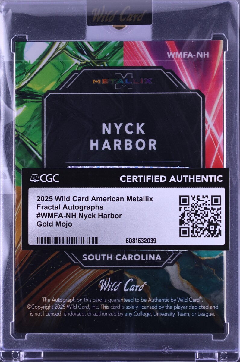 煙突 Foil 2025 Wild Card Metallix Fractal Gold Mojo Nyck Harbor ROOKIE AUTO
