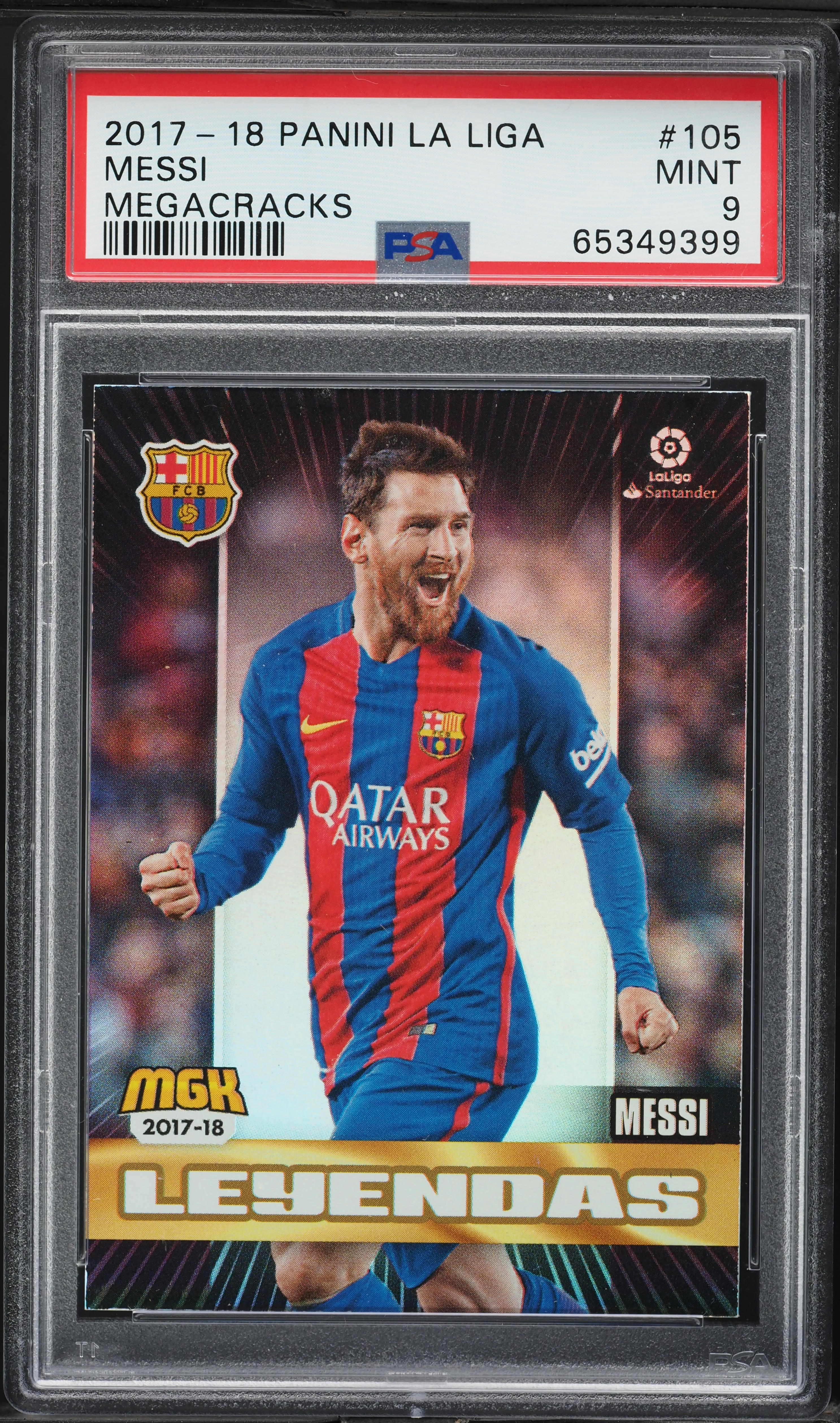 2017 Panini La Liga Mega Cracks Lionel Messi #105 PSA 9 MINT on