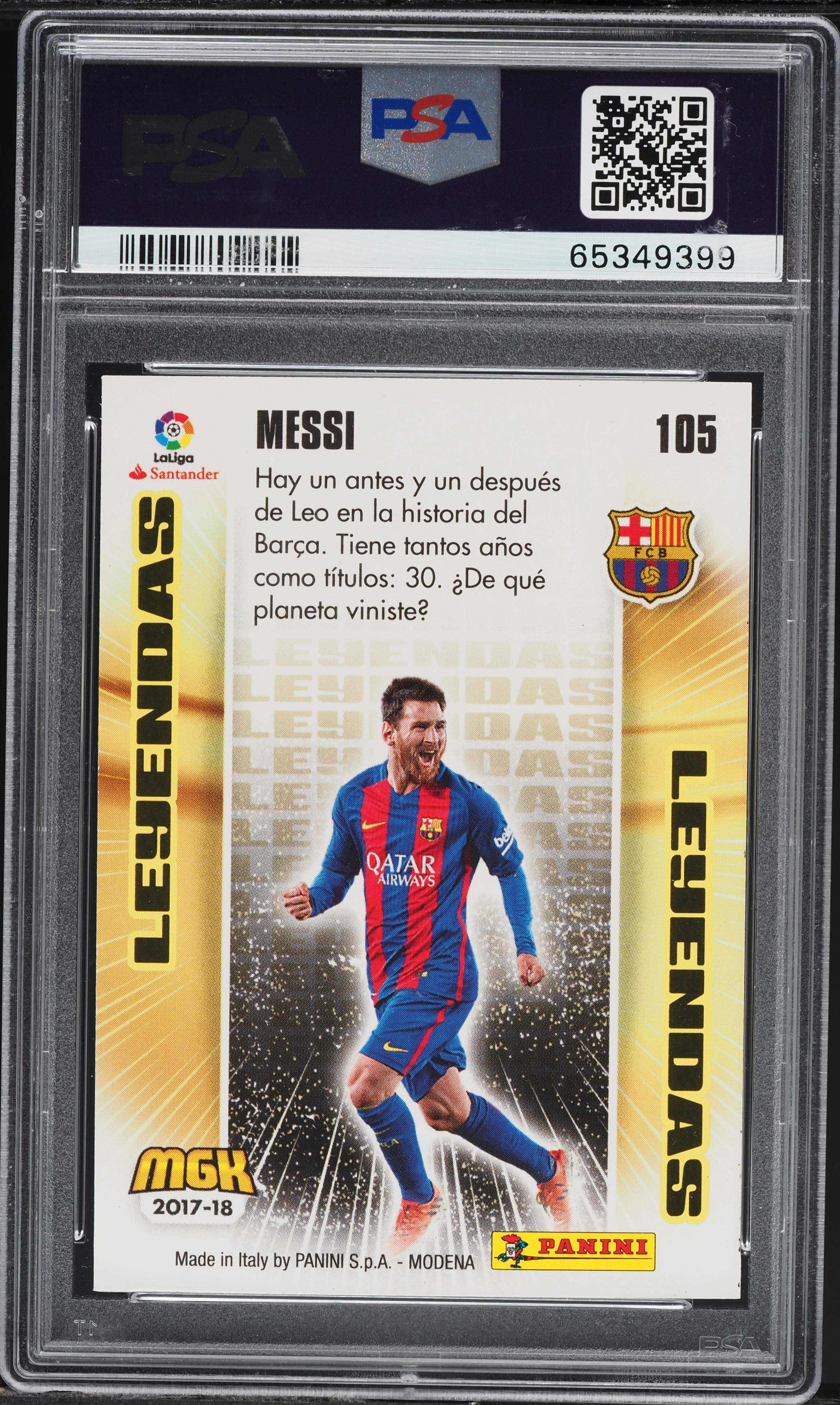 2017 Panini La Liga Mega Cracks Lionel Messi #105 PSA 9 MINT on