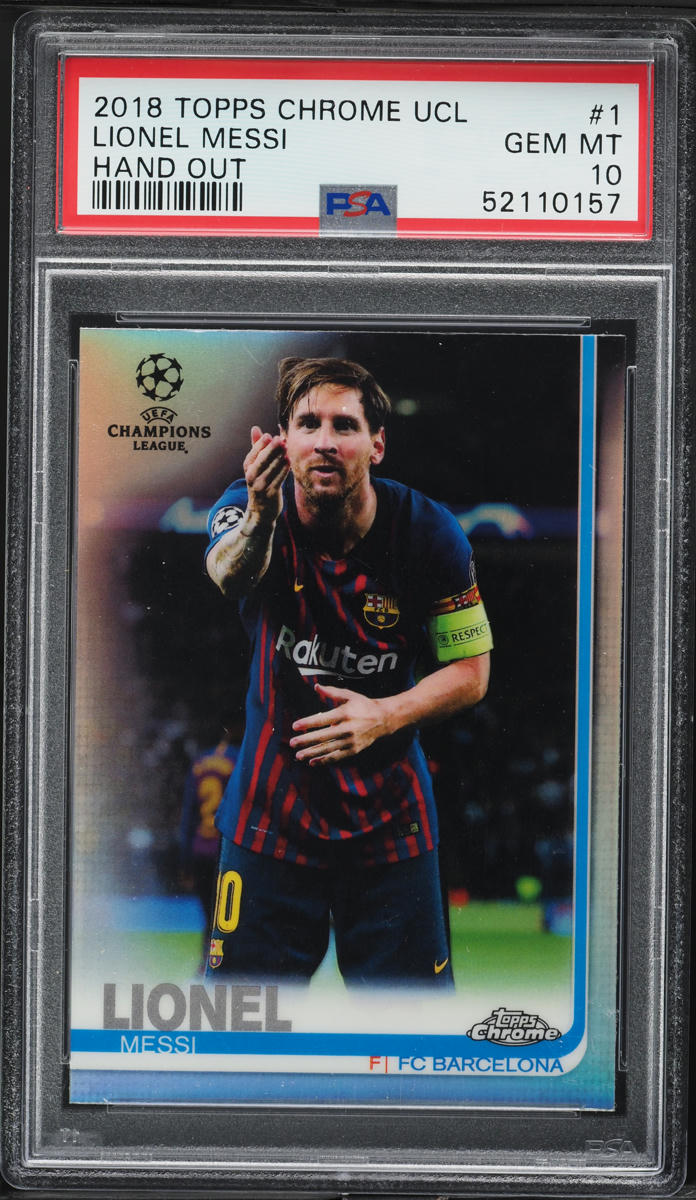 2018 Topps Chrome UEFA Variation Refractor Lionel Messi #1 PSA 10 GEM MINT