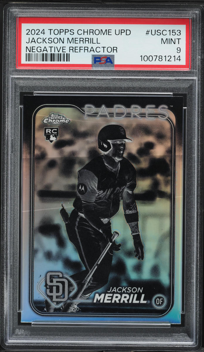 2024 Topps Chrome Update Negative Refractor Jackson Merrill RC #USC153 PSA 9