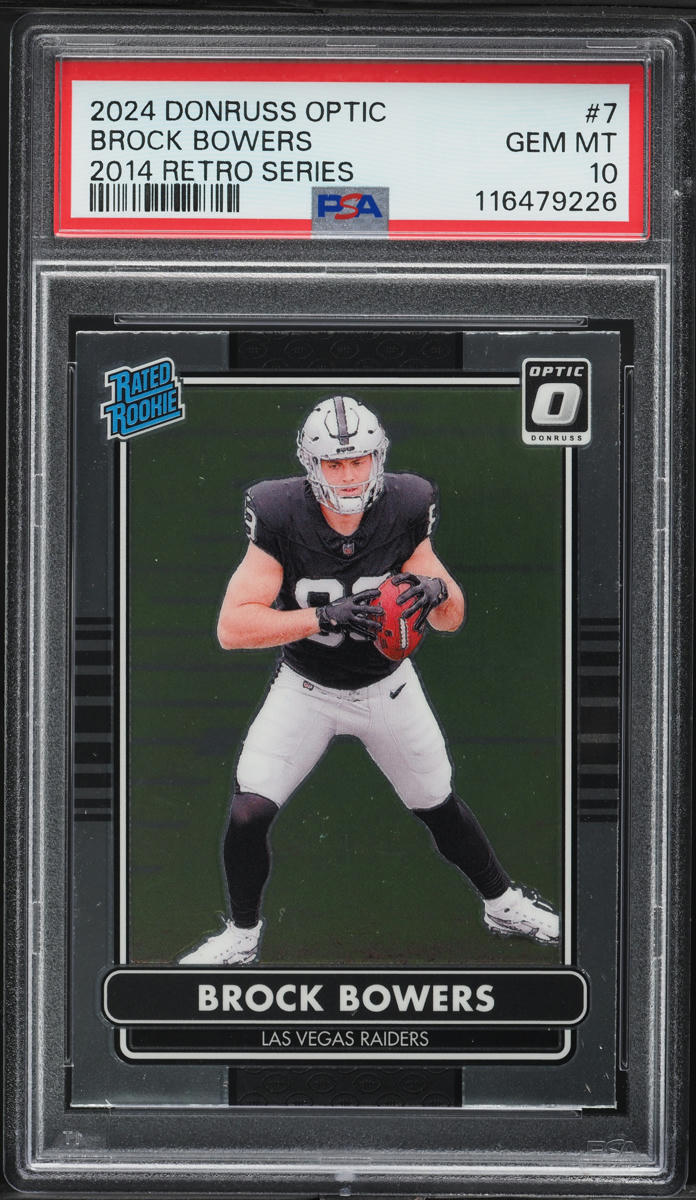 2024 Donruss Optic '14 Retro Series Brock Bowers ROOKIE #7 PSA 10 GEM MINT