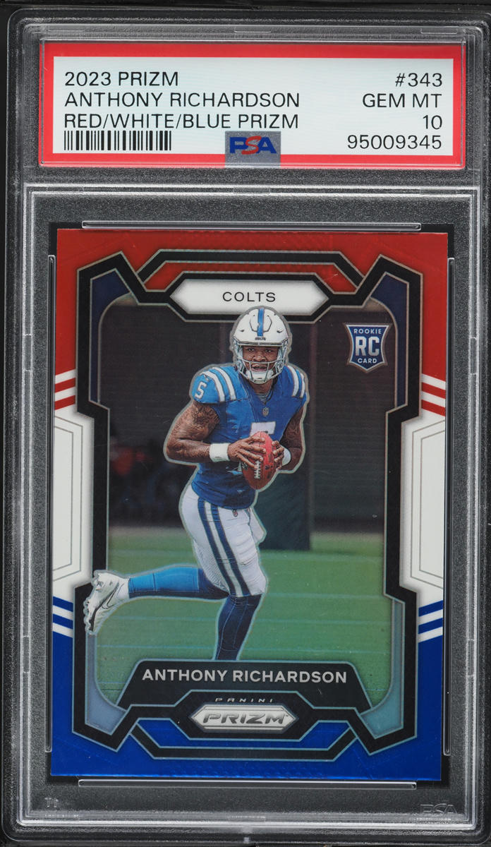 2023 Panini Prizm Red White Blue Anthony Richardson ROOKIE #343 PSA 10 GEM MINT