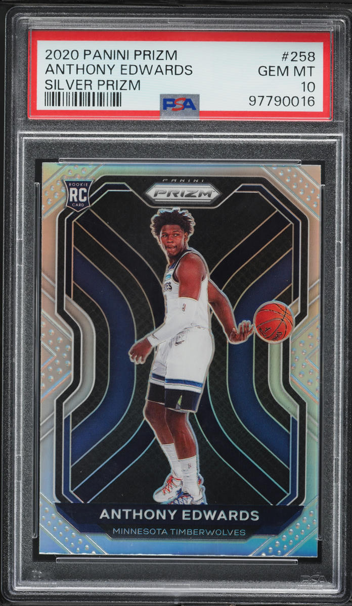 2020 Panini Prizm Silver Anthony Edwards ROOKIE #258 PSA 10 GEM MINT
