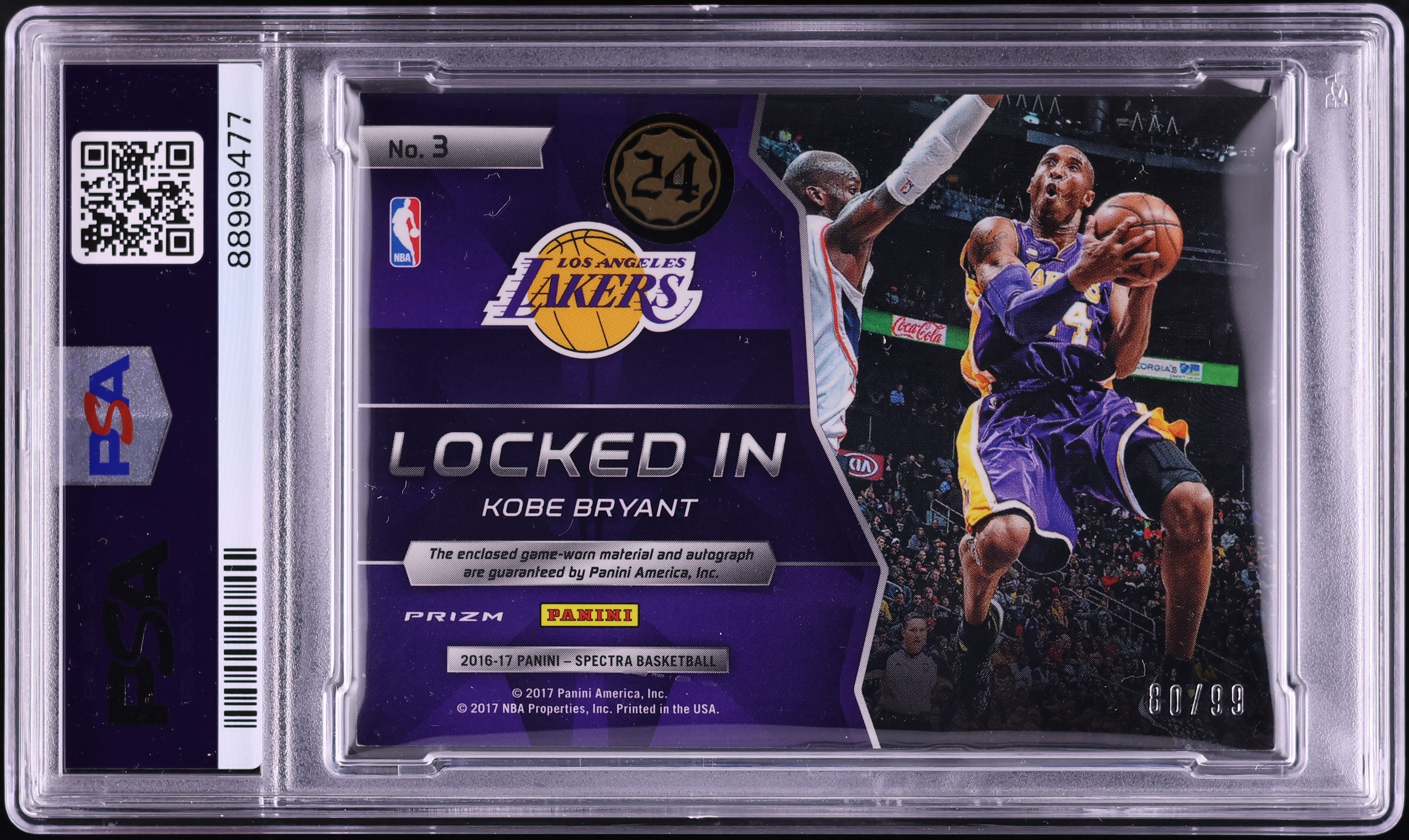 2016 Panini Spectra Locked In Blue Kobe Bryant PATCH AUTO DNA 10