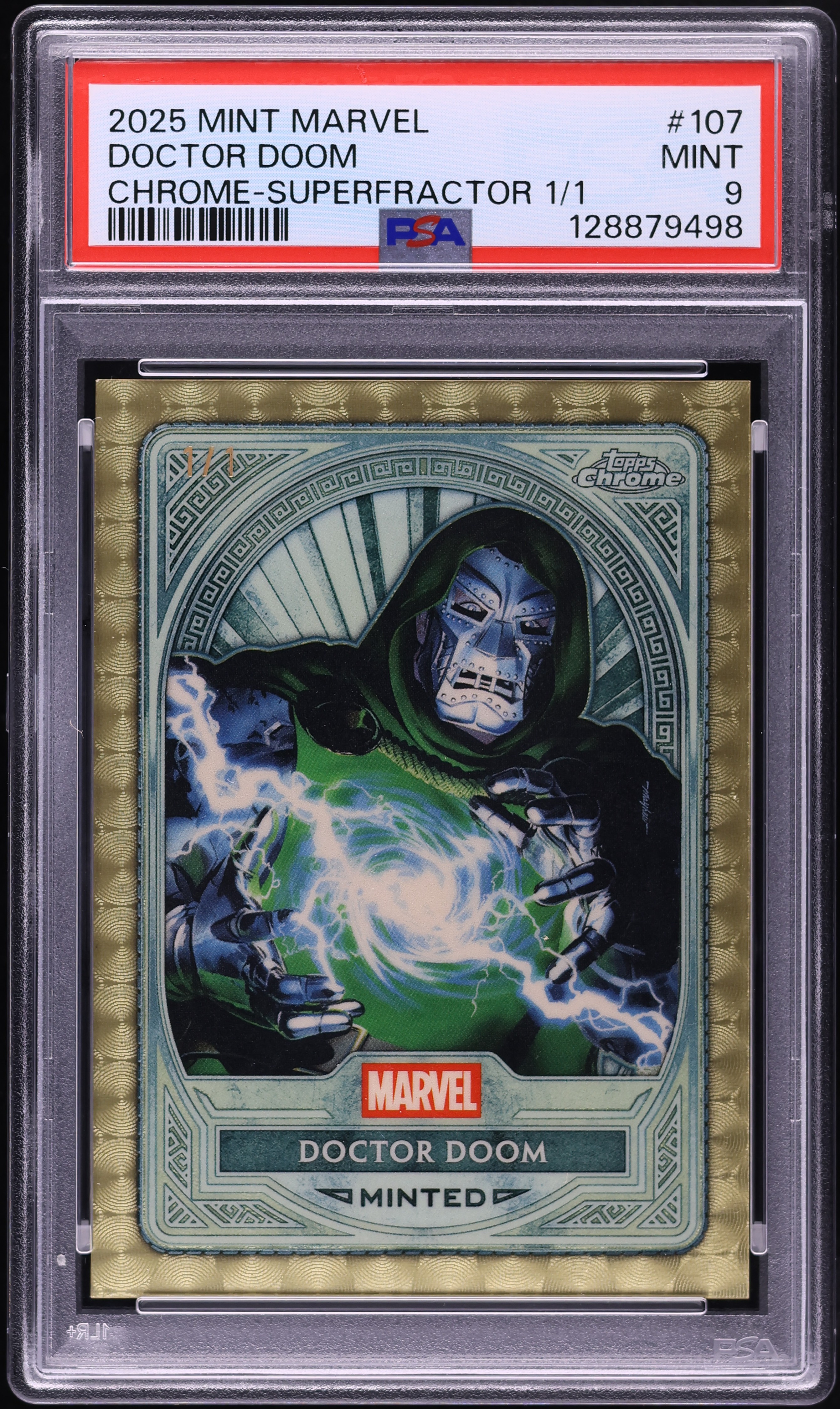 2025 Topps Chrome Mint Marvel Superfractor Doctor Doom 1/1 #107