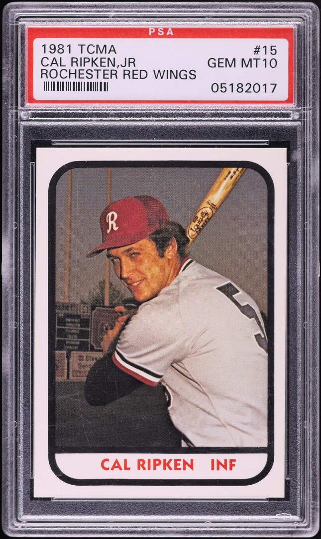 1981 TCMA Rochester Red Wings Cal Ripken Jr. ROOKIE #15 PSA 10 GEM MINT
