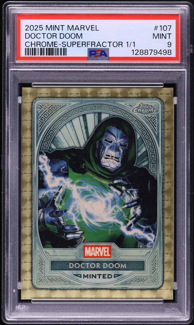2025 Topps Chrome Mint Marvel Superfractor Doctor Doom 1/1 #107 PSA 9 MINT