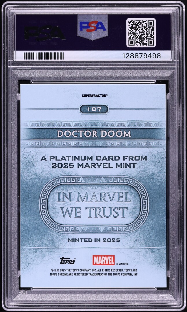 2025 Topps Chrome Mint Marvel Superfractor Doctor Doom 1/1 #107 PSA 9 MINT