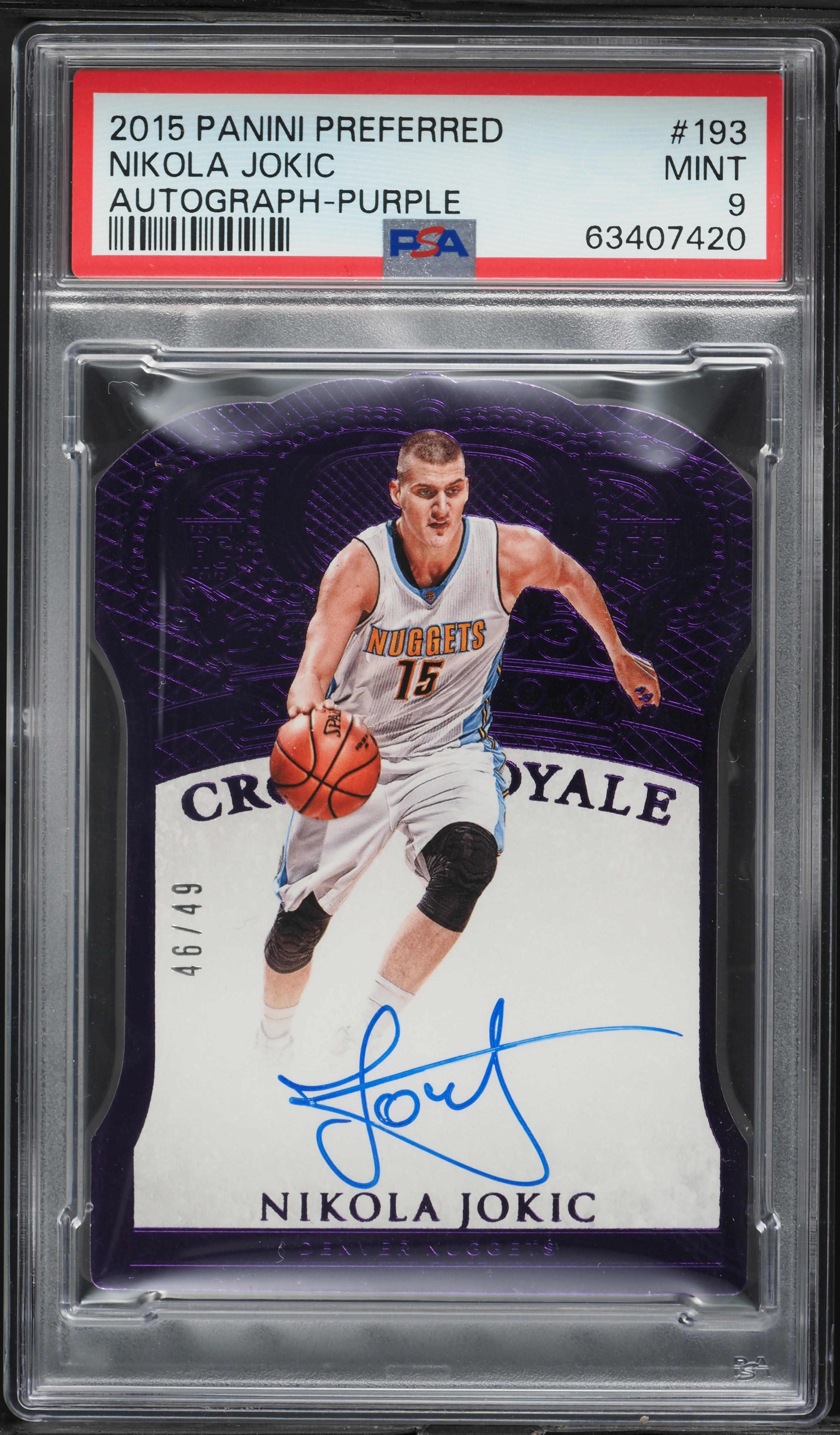 2015 Panini Preferred Crown Royale Purple Nikola Jokic ROOKIE AUTO