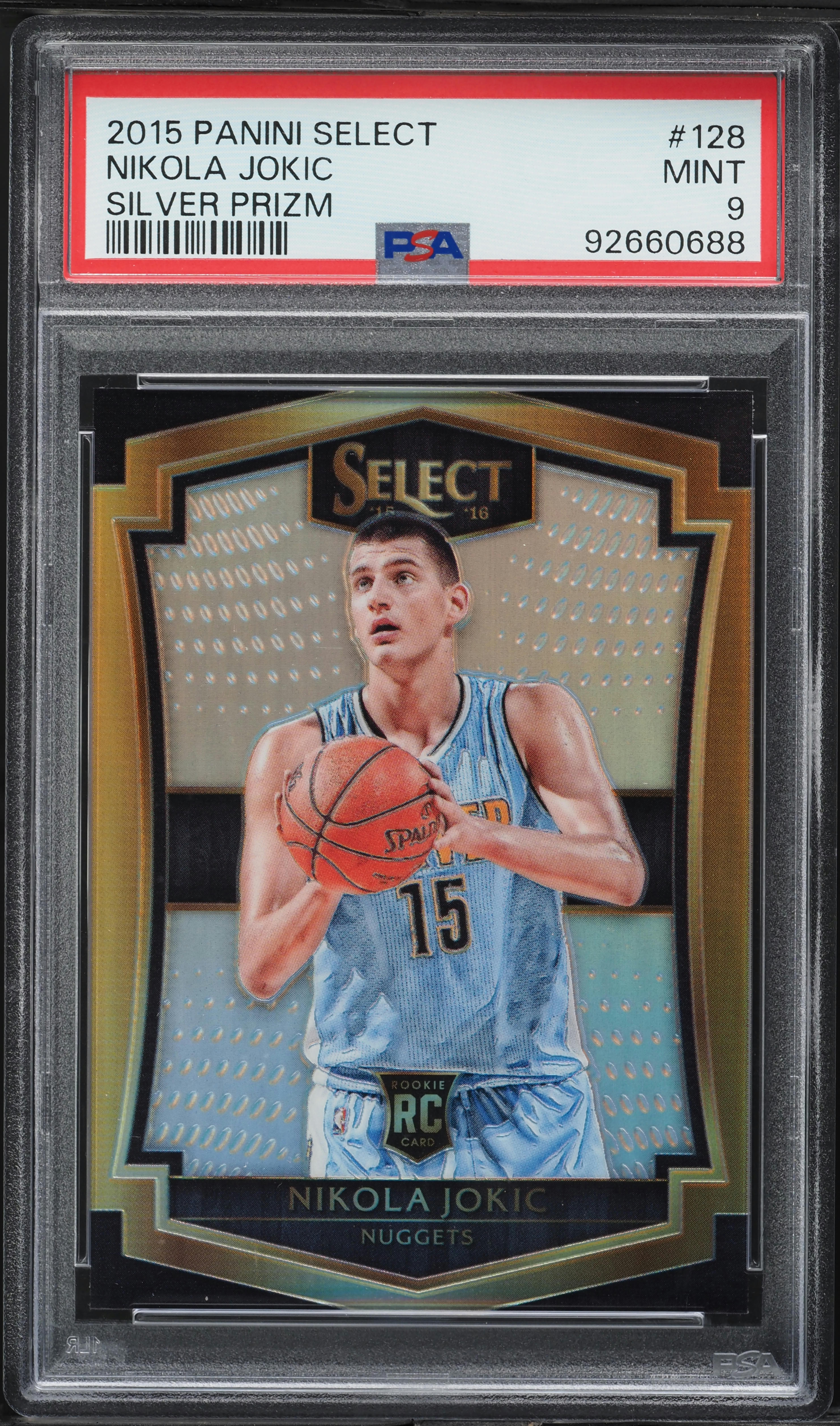 2015 Select Silver Prizm Nikola Jokic ROOKIE #128 PSA 9 MINT on