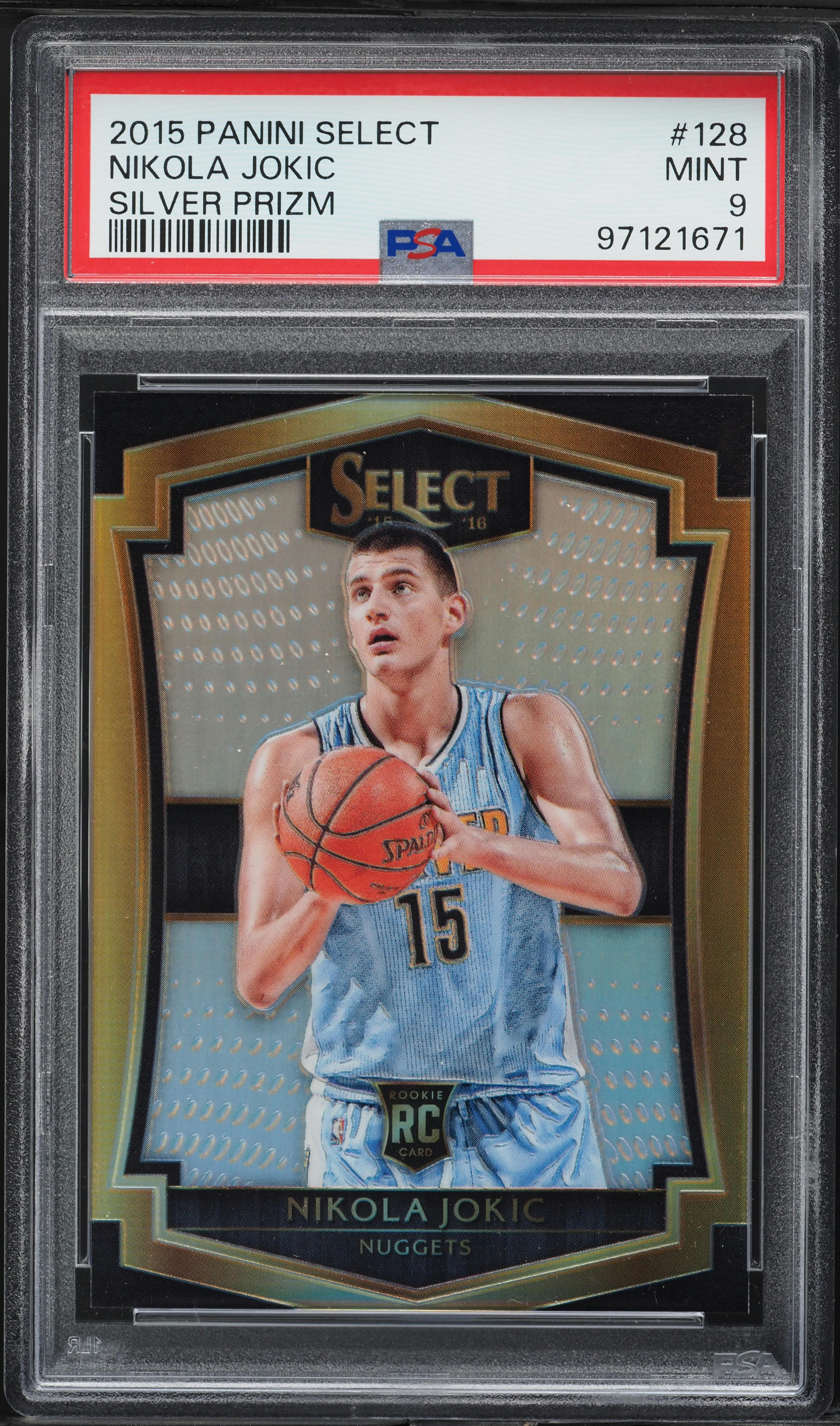 2015 Select Silver Prizm Nikola Jokic ROOKIE #128 PSA 9 MINT on