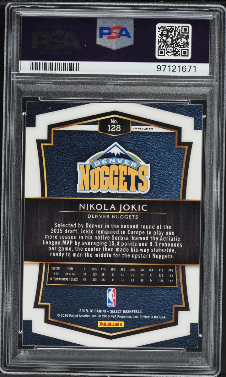2015 Select Silver Prizm Nikola Jokic ROOKIE #128 PSA 9 MINT on