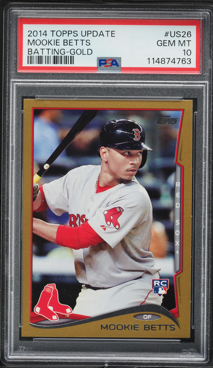2014 Topps Update Gold Mookie Betts ROOKIE /2014 #US-26 PSA 10 GEM MINT
