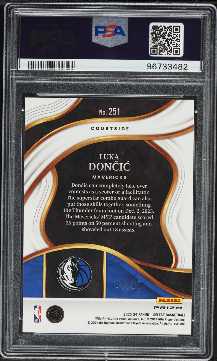 2023 Select Courtside Gold Disco Luka Doncic /10 #251 PSA 10 GEM