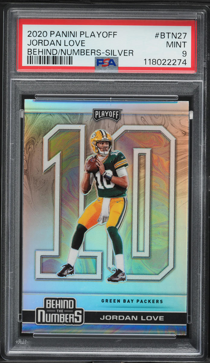 2020 Panini Playoff Behind Numbers Silver Jordan Love ROOKIE #BTN27 PSA 9 MINT