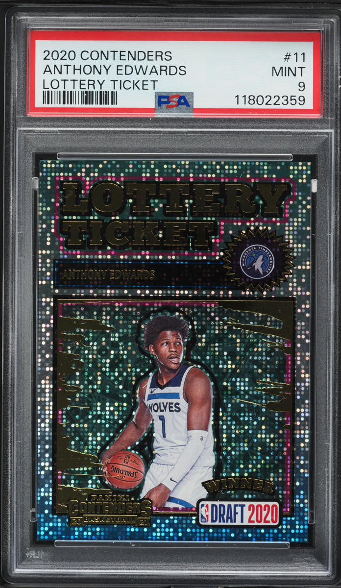 2020 Panini Contenders Lottery Ticket Anthony Edwards ROOKIE #11 PSA 9 MINT