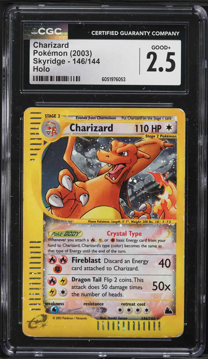 2003 Pokemon Skyridge Holo Crystal Charizard #146 CGC 2.5 GD+