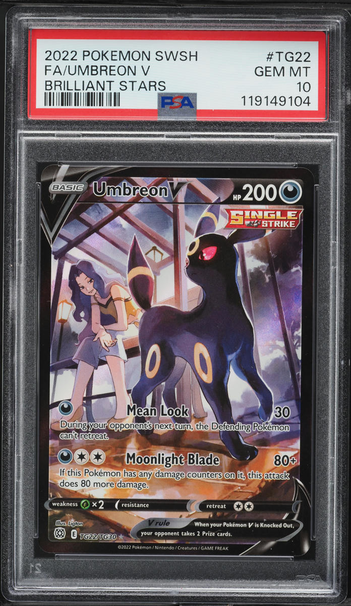 2022 Pokemon SWSH Brilliant Stars Full Art Umbreon V #TG22 PSA 10 GEM MINT