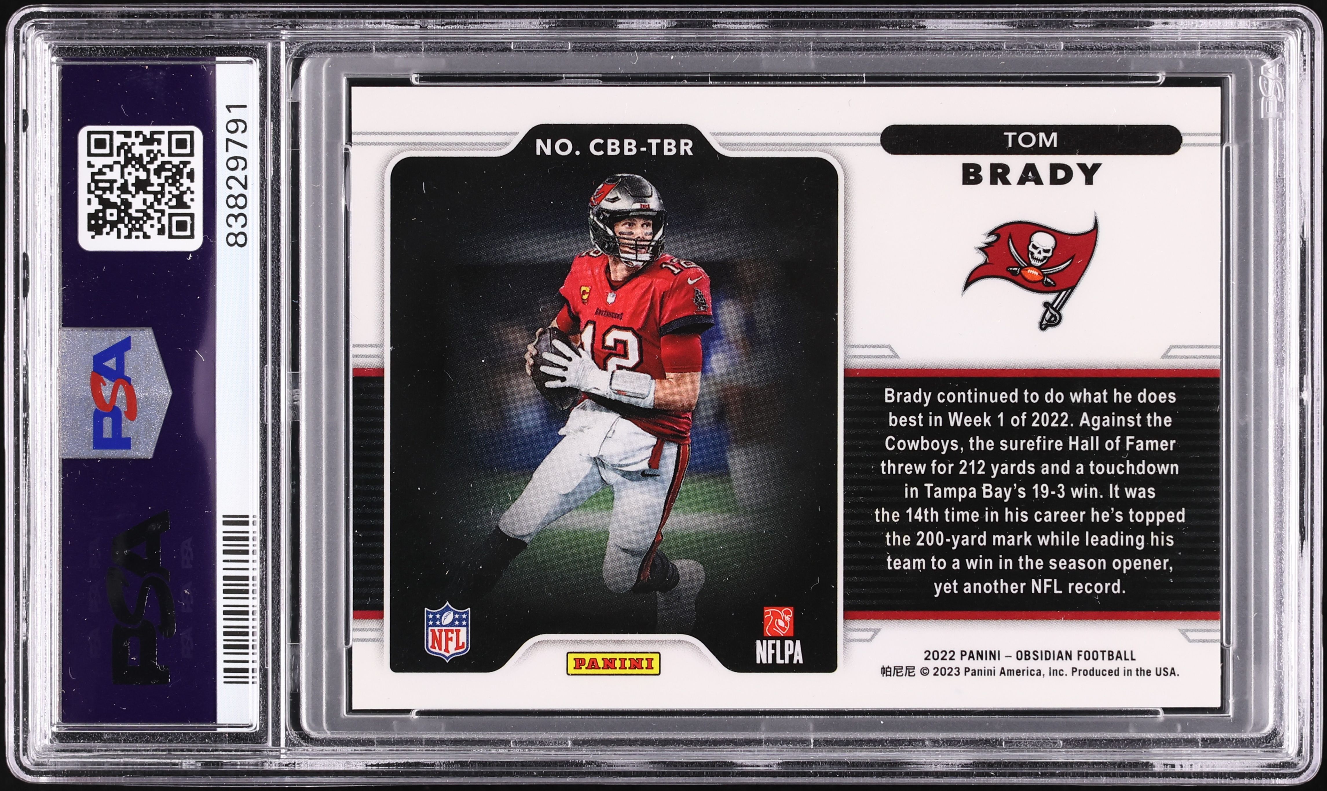 2022 Panini Obsidian Color Blast Black Tom Brady #CBB-TBR PSA 10