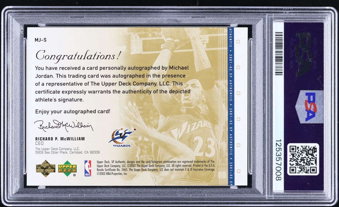2001 SP Authentic Star Signatures Michael Jordan AUTO DNA 10 /75