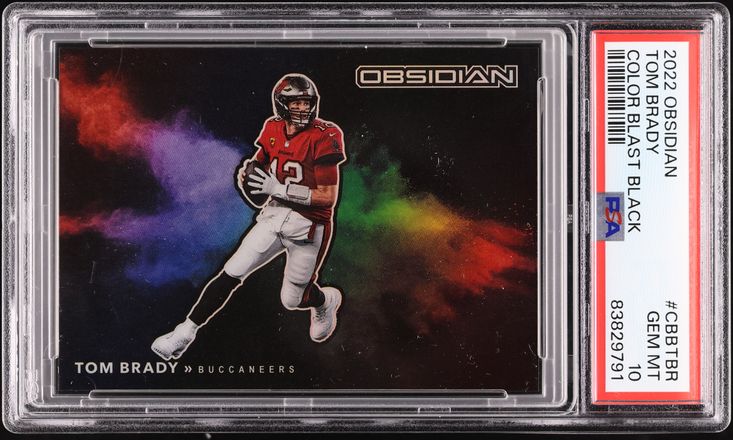 2022 Panini Obsidian Color Blast Black Tom Brady #CBB-TBR PSA 10