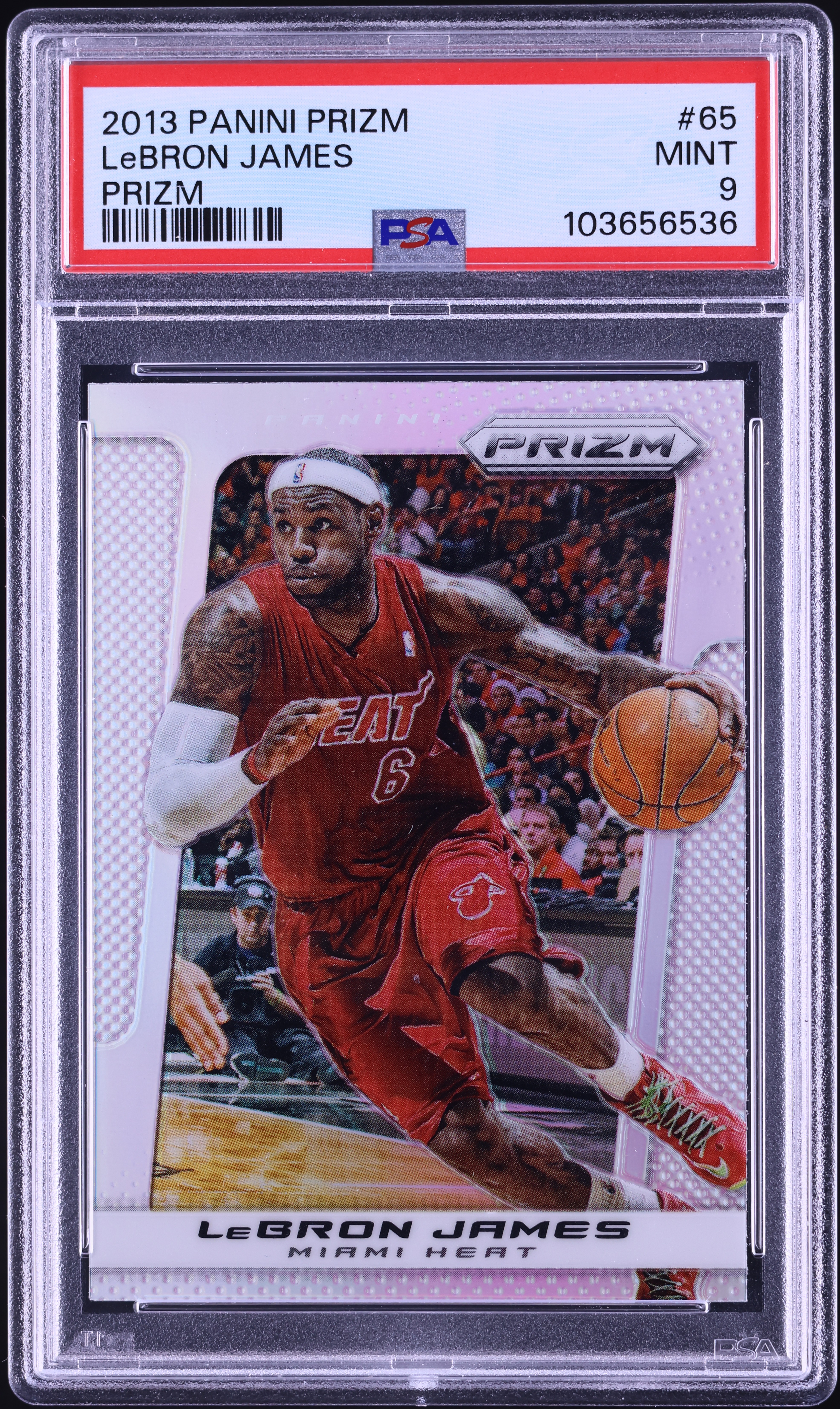 2013 Panini Prizm Silver LeBron James #65 PSA 9 MINT on Fanatics