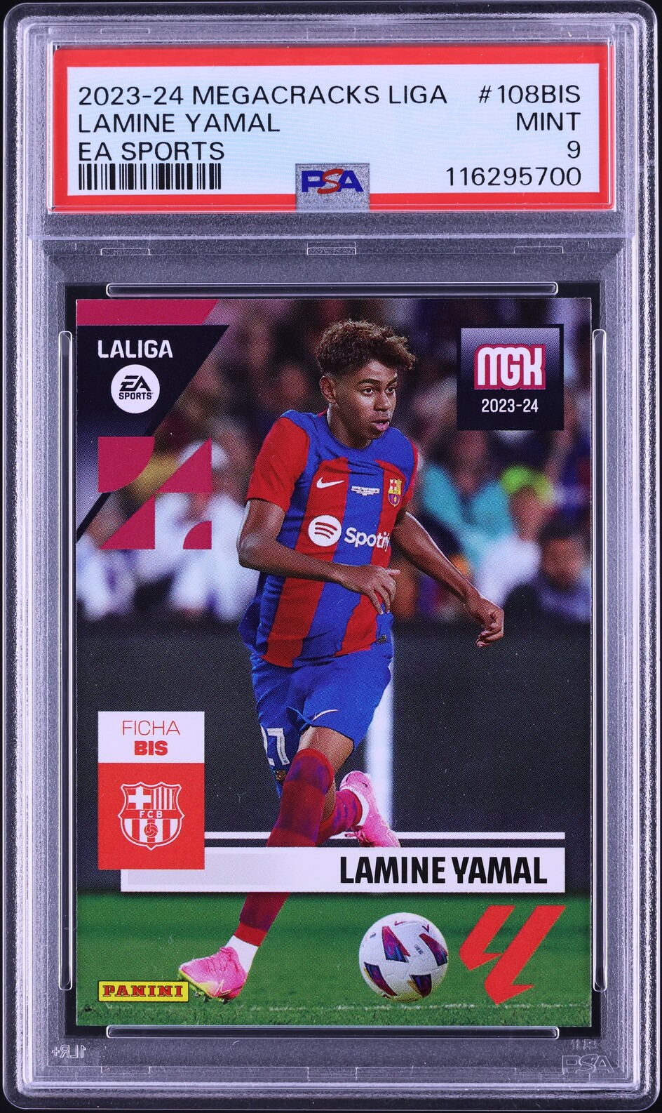 2023 Panini Megacracks La Liga EA Sports Lamine Yamal ROOKIE #108BIS PSA 9 MINT