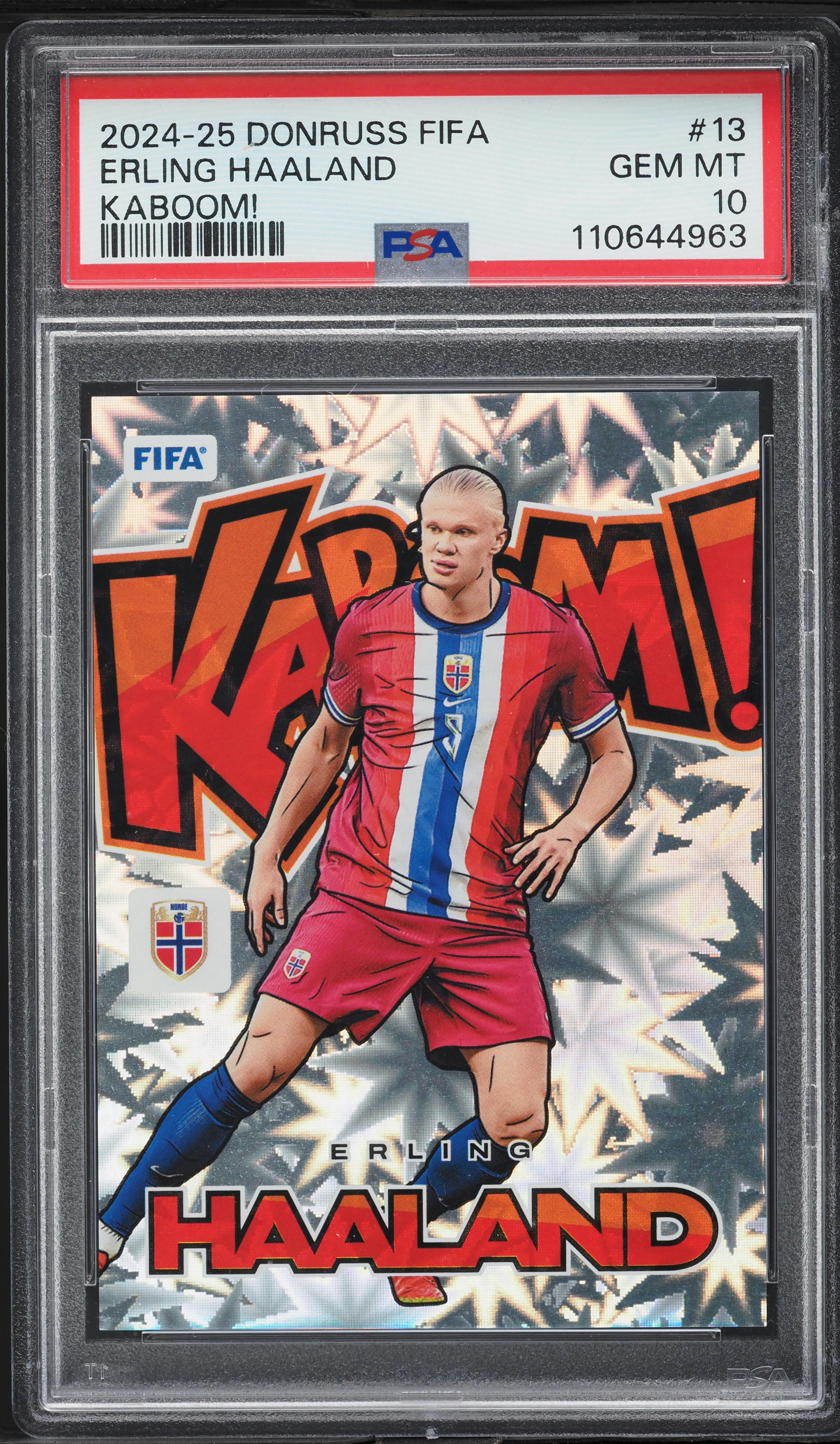 2024 Donruss FIFA Kaboom! Erling Haaland #13 PSA 10 GEM MINT on