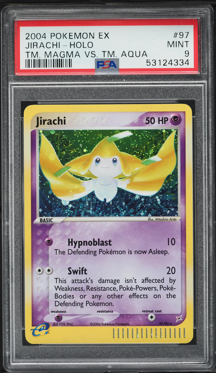 2004 Pokemon EX Team Magma Vs Team Aqua Holo JirachI #97 PSA 9 MINT