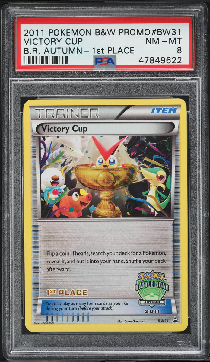 2011 Pokemon Black & White Promo Battle Road Autumn 1st Place Victory Cup PSA 8