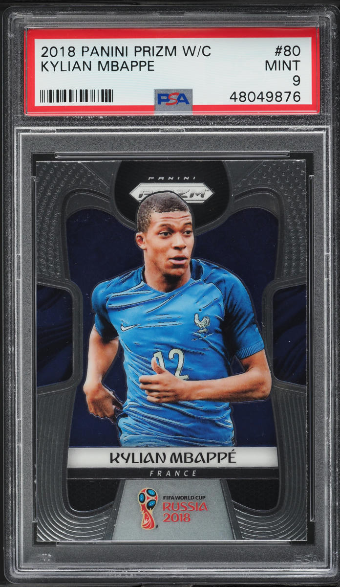 PSA9 RC mbappe panini 2018 W杯 2018 Panini Prizm World Cup Kylian Mbappe ROOKIE #80 PSA 9 MINT on