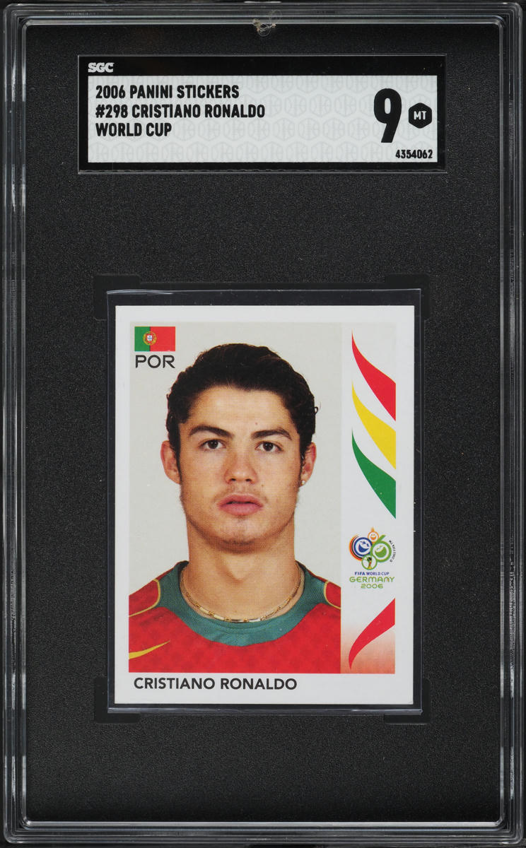 2006 Panini World Cup Stickers Cristiano Ronaldo #298 SGC 9 MINT