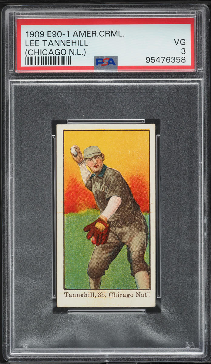 1909 E90-1 American Caramel Lee Tannehill CHICAGO N.L. PSA 3 VG