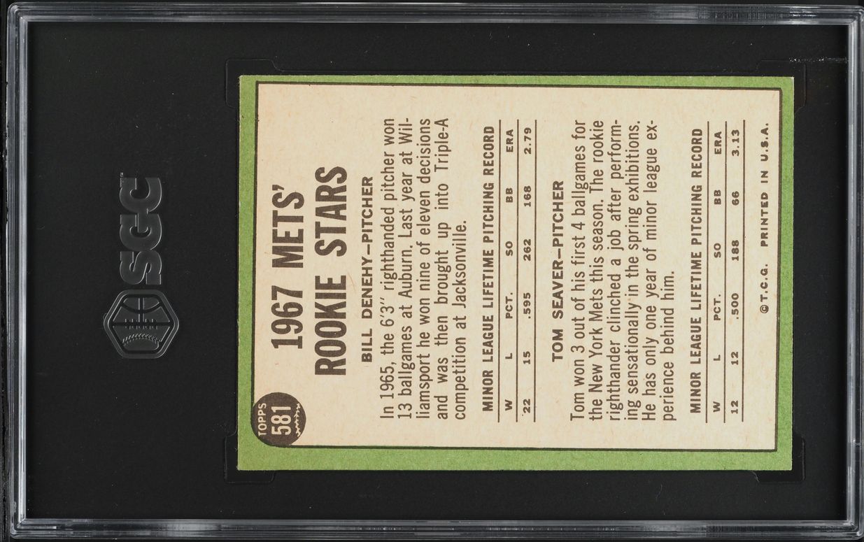 1967 Topps Stars Tom Seaver Bill Denehy ROOKIE #581 SGC 5 EX