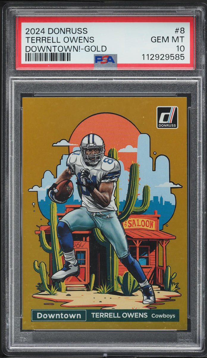 2024 Donruss Downtown! Gold Terrell Owens /10 #8 PSA 10 GEM MINT